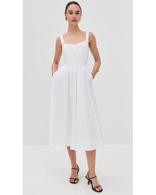 Reformation White Balia Linen Dress