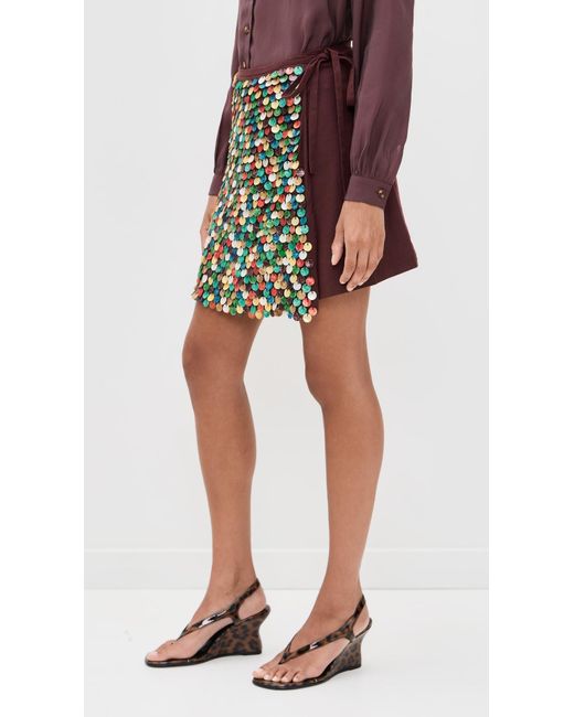 Never Fully Dressed Black Multi Shell Mini Wrap Skirt