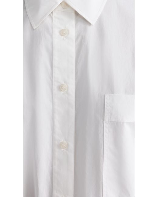 Lee Mathews White Poplin Short Sleeve Shirt Dress