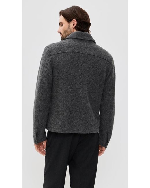 Wax London Black Wool Eldon Zip Jacket for men