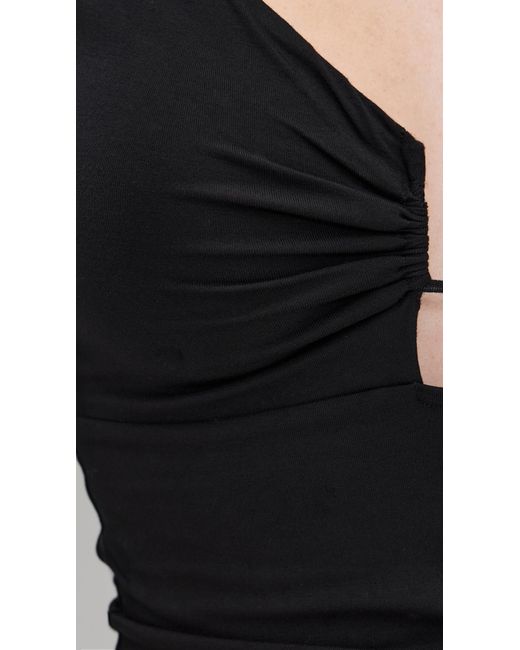 GOOD AMERICAN Black Jersey U Wire Long Sleeve Top