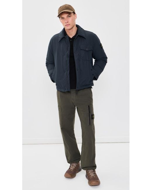 Stone Island Blue Down Coach Jacket for men