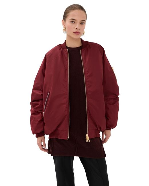 frenken Red Marker Winter Nylon Bomber