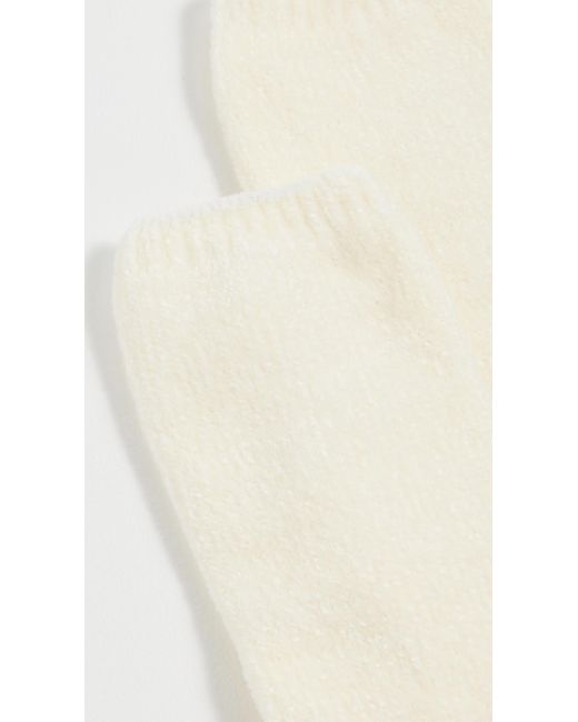 Stems White Fuzzy Crew Socks