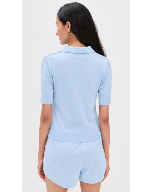 Le Bos Blue Short Sleeve Polo
