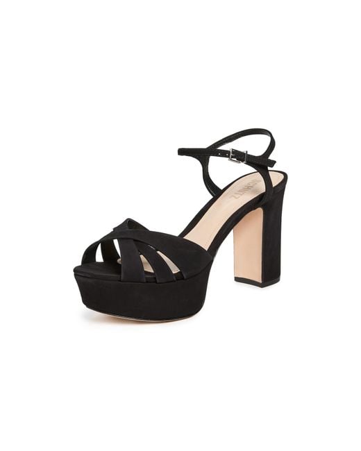 SCHUTZ SHOES Black Keefa Platform Sandals