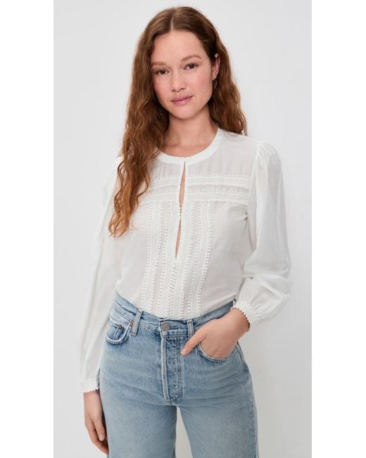 Re/done White Tate Blouse