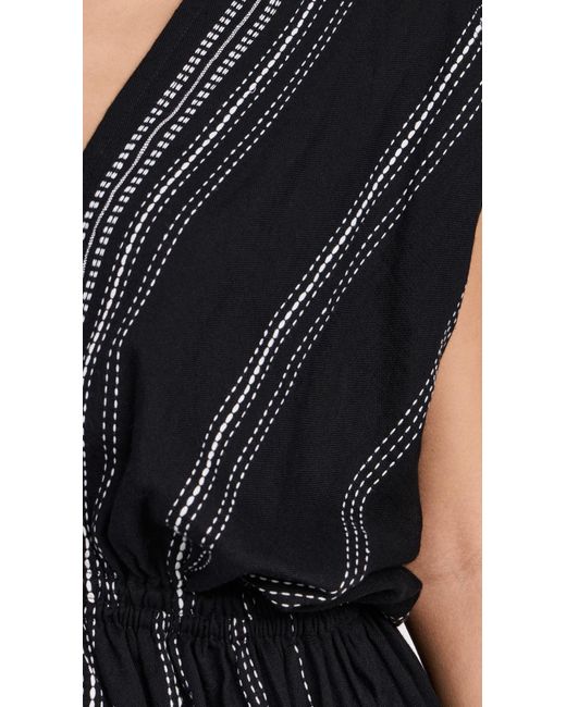 Lemlem Black Leliti Plunge Neck Dress