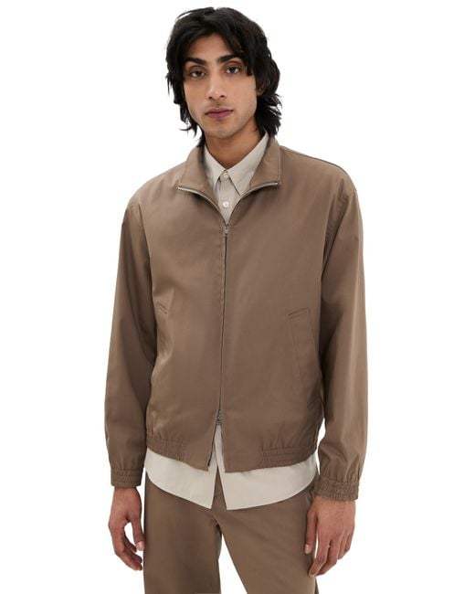 Theory Brown Hanson Twill Zip Jacket for men