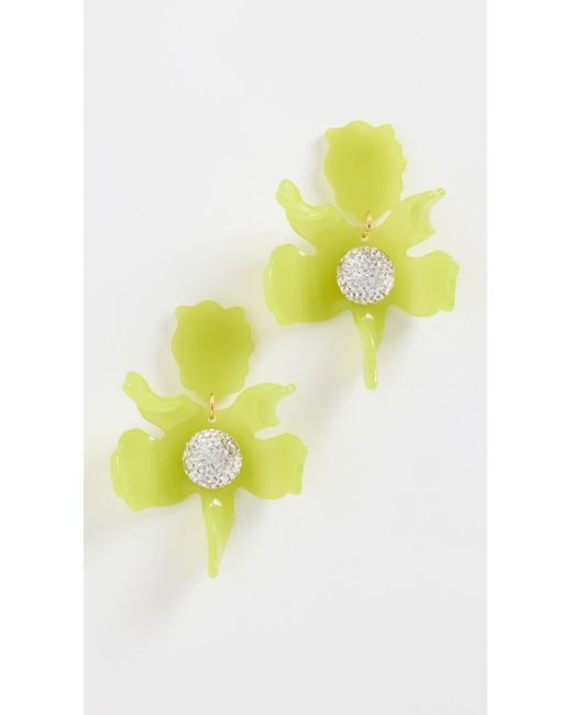 Lele Sadoughi Yellow Crystal Lily Earrings