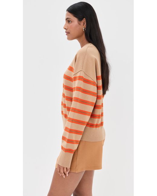 Le Bos Orange Striped Boxy Pullover