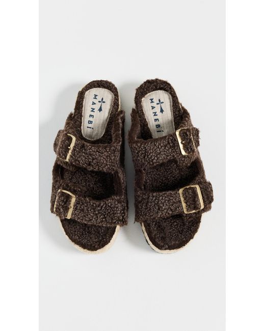 Manebí Black Nordic Fur Sandals