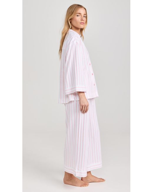 Petite Plume Multicolor Luxe Pink Tripe Wide Leg Pajama Et