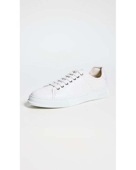 Ferragamo White Clayton Leather Sneakers 9 for men