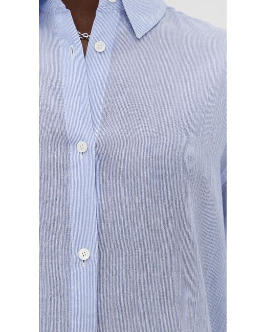 Anine Bing Blue And Mini Stripe Plaza Shirt
