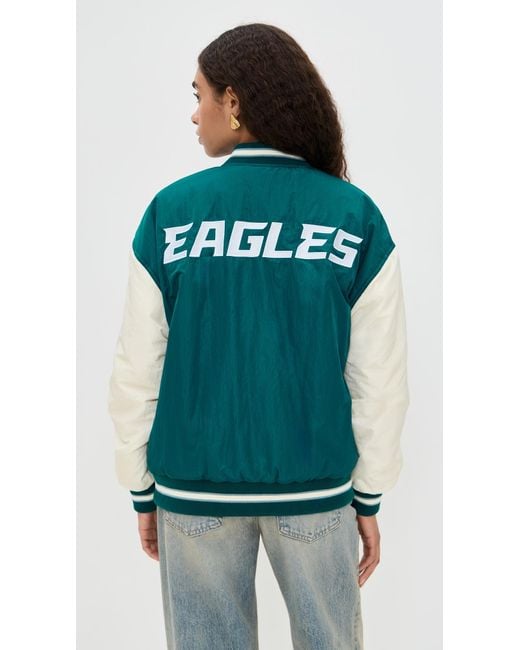 Terez Green Eagles Colorblock Bomber Jacket