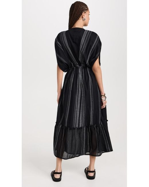 Lemlem Black Leliti Plunge Neck Dress