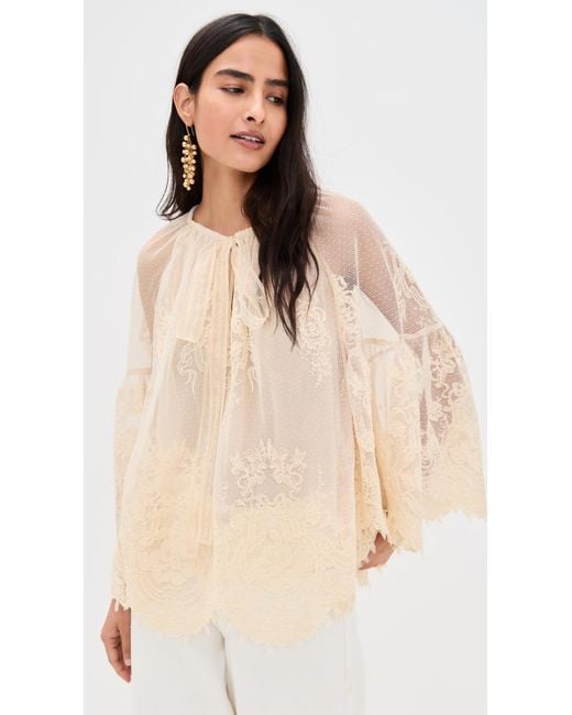Zimmermann Natural Hypnotic Lace Blouse
