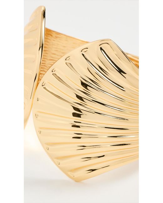Kenneth Jay Lane Natural Shell Hinged Bracelet