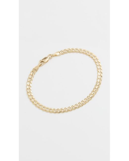 ISA GRUTMAN White 14K Cuban Chain Bracelet