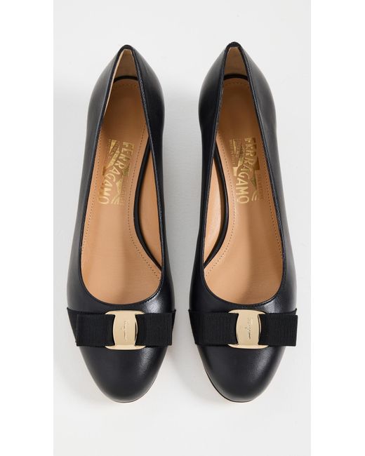 Ferragamo Black Vara Soft Pumps