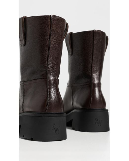 Stuart Weitzman Black Ren Leather Booties