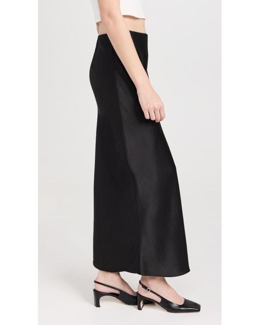 Madewell Black Satin Maxi Slip Skirt