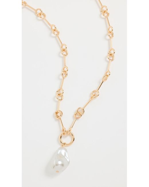 Argento Vivo White G Pearl Drop Link Necklace