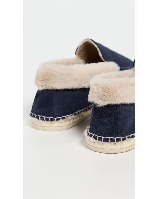 Manebí Blue Fleece Lined Slippers for men