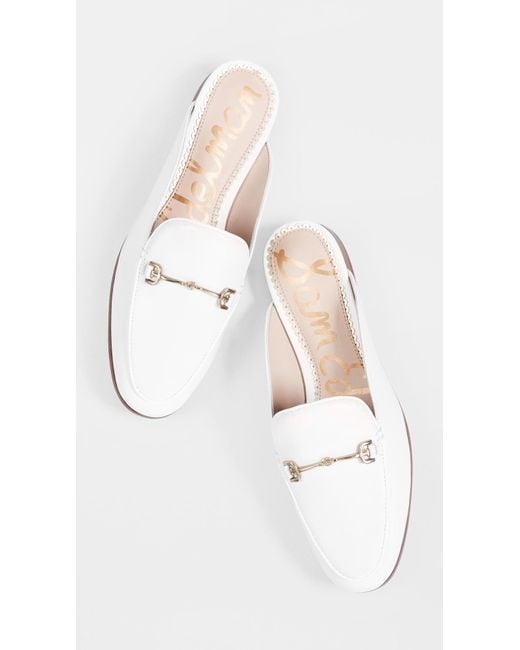 Sam Edelman White Linnie Flat Mules