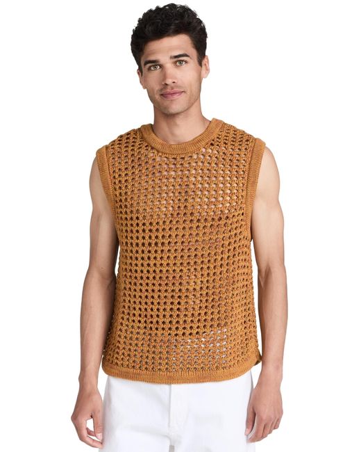 Nicholas Daley Brown Nichoas Daey Crochet Vest X for men