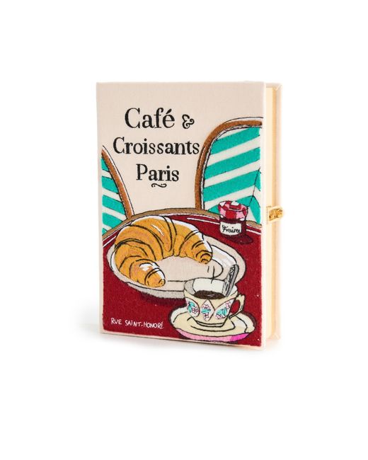 Olympia Le-Tan White Café And Croissants Book Clutch
