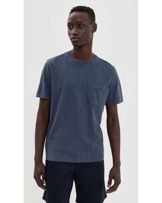 Billy Reid Blue Washed Tee for men