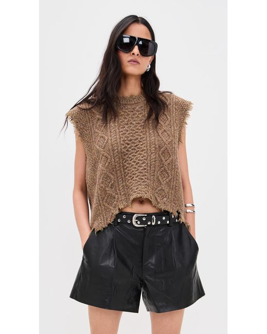 R13 Black Boyfriend Cable Sweater Vest
