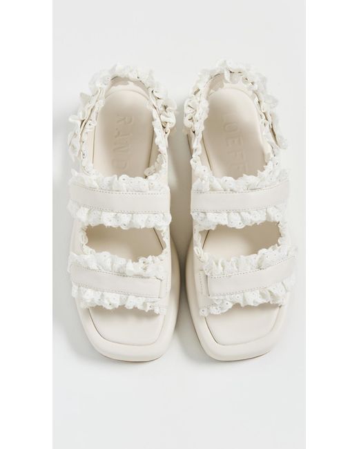 Loeffler Randall White Blaise Two Band Platform Sandals