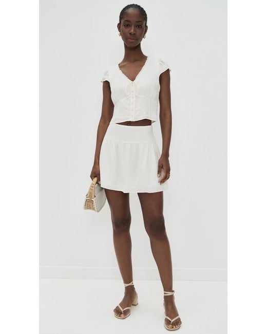 Reformation White Dorothea Two Piece Crepe Set