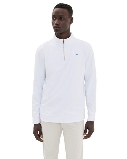 Redvanly White Sevres Performance Quarter Zip for men