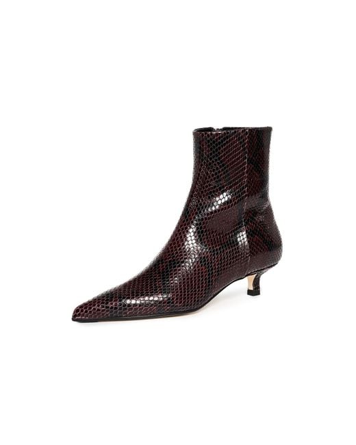 Aeyde Black Sofie Snake Print Ankle Boots