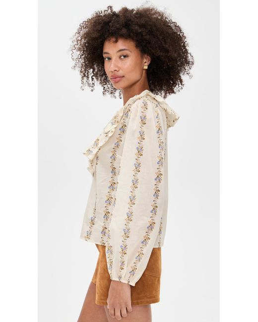 Wayf Multicolor Abby Ruffle Blouse