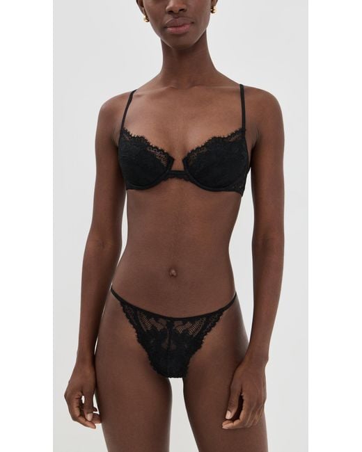 Natori Black Fleur Thong