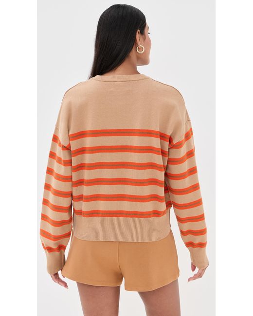 Le Bos Orange Striped Boxy Pullover