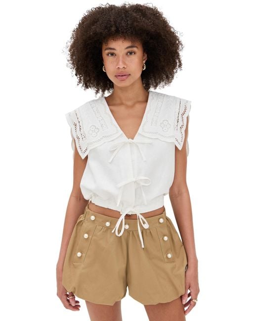 Sea White Marie Embroidery Vest