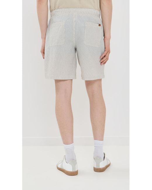 Rhythm Green Seersucker Stripe Jam 9 for men