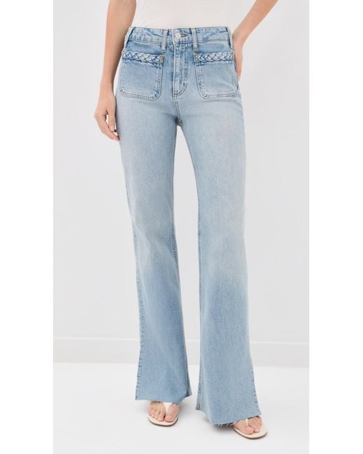 PAIGE Blue Sofia Braided Patch Pocket Jeans