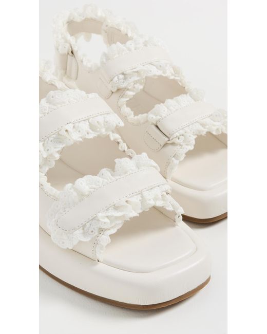 Loeffler Randall White Blaise Two Band Platform Sandals