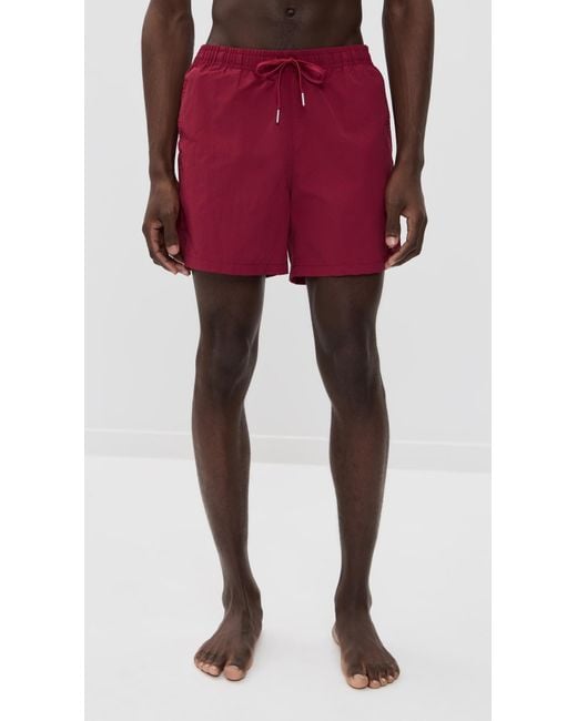 Bather Red Solid Swim Trunks 5 for men
