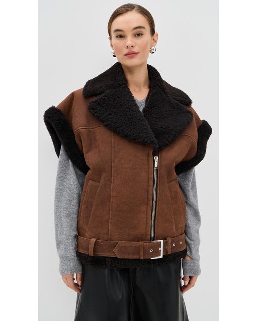 Halfboy Black Aviator Shearling Vest
