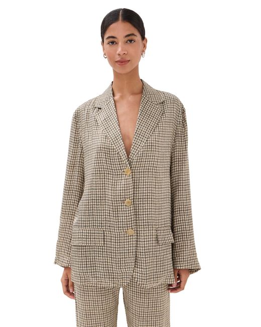 Acne Brown Check Fluid Blazer