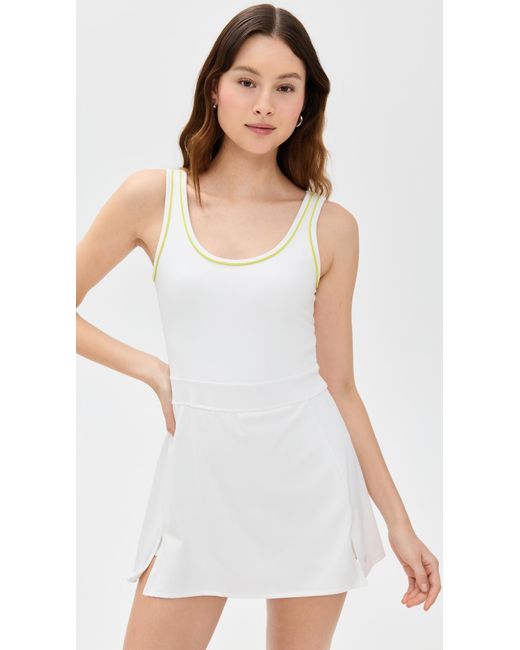 Splits59 White Martina Rigor Dress With Piping