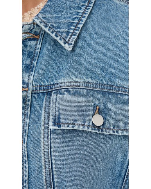 Rag & Bone Blue Amy Cinched Denim Trucker Jacket